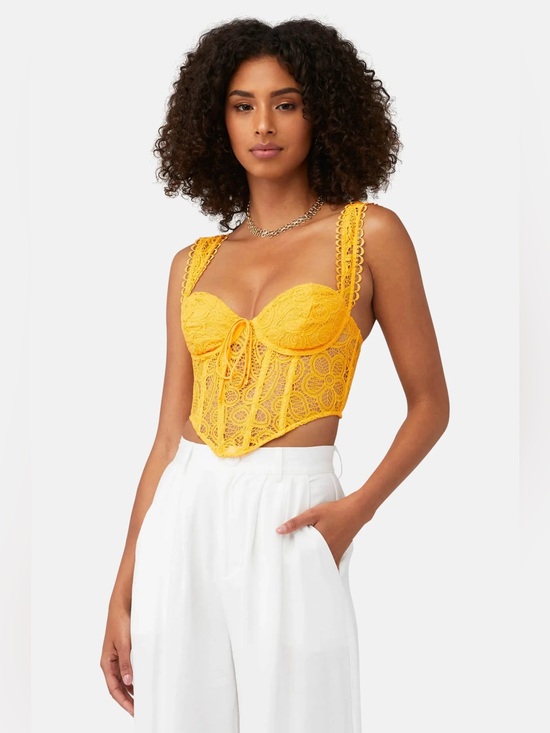 For Love And Lemons Tops - For Love & Lemons Women's Sammie Lace Corset Crop Top Size Small